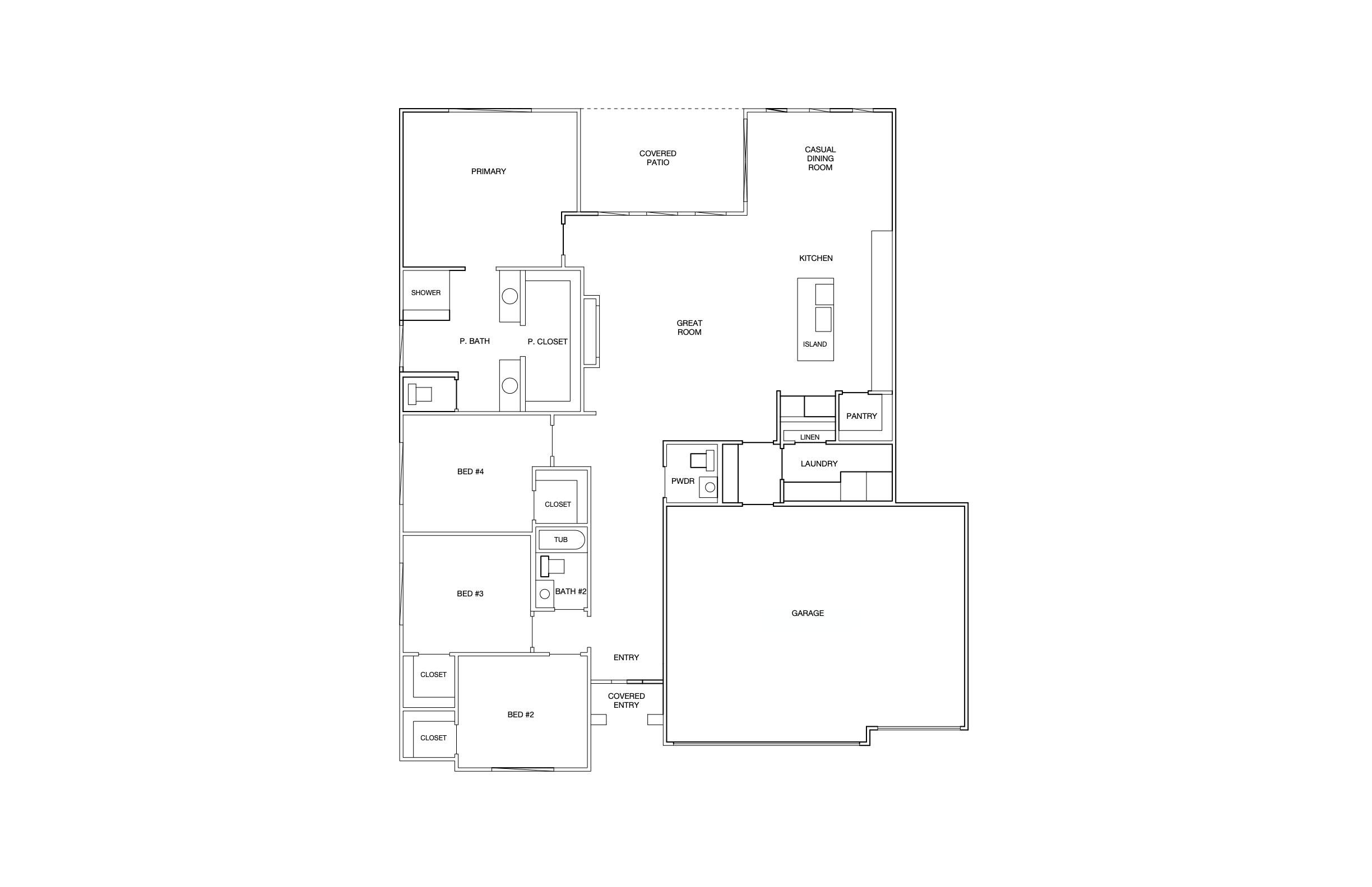 3-Car Garage Floorplan of Cedar